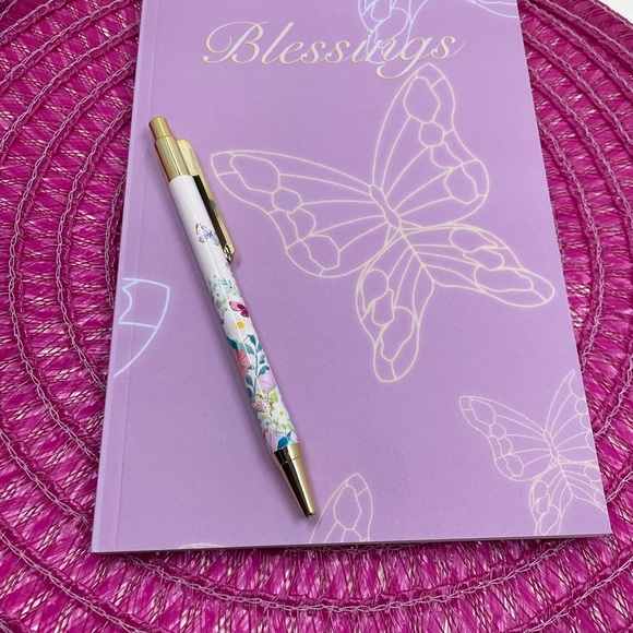 Purple Butterfly Journal with Floral Pen - Picture 1 of 5